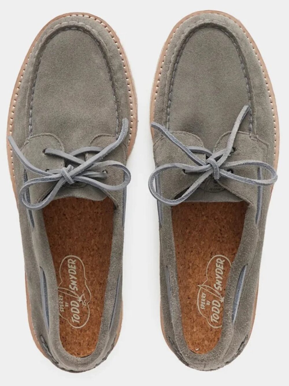 Todd Snyder × Sperry Top-Sider Suede Boat Shoes in Grey in Size 10.5